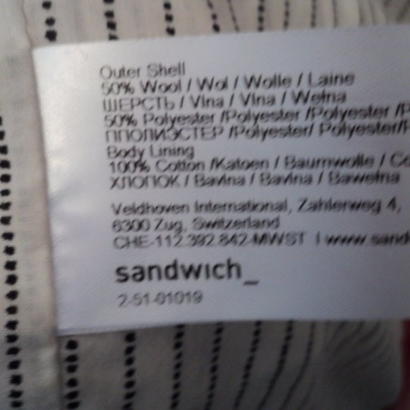 Sandwich wool coat size 38 NWOT - Picture 10 of 11